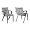 Armen Living Nabila Outdoor Dark Eucalyptus Wood and Gray Rope Dining Chairs, PK2 840254333420 - alternate 1